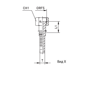 ORFS внутренняя резьба, обжатая/накидная гайка