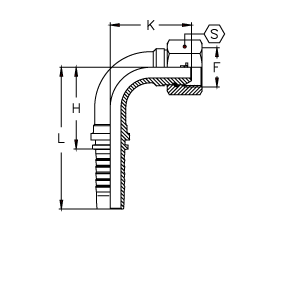 BSP Внутренняя резьба угол 90° O'RING