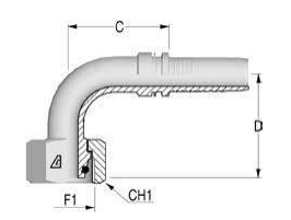 DKO-S конус 24° внутренняя резьба 90 градусов
