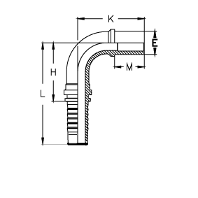 Фитинг универсальный CX BEL угол 90° DIN 2353 - ISO 8434-1