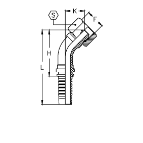 Фитинг универсальный CX BSP Внутренняя резьба угол 45°