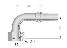 BSP конус 60° внутренняя резьба 90 градусов