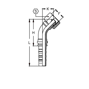 Фитинг серии CS BSP Внутренняя резьба O'RING угол 45° BS 5200 - ISO 12151-6