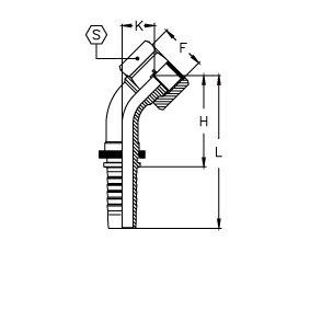 ORFS Внутренняя резьба угол 45°