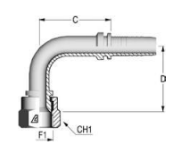 JIC конус 37° внутренняя резьба угол 90 градусов