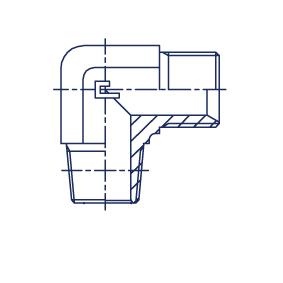Угловой адаптер NPТ 90° уплотнение тип C