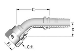 JIC конус 37° внутренняя резьба угол 45 градусов