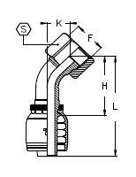 ORFS Внутренняя резьба угол 45° (серия H)