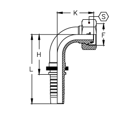 DKO-L Внутренняя резьба угол 90°