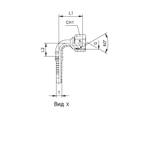 BSP штифтованная/накидная гайка O'ring угол 90°