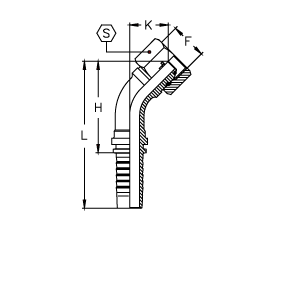 Фитинг универсальный CX BSP Внутренняя резьба O'RING угол 45°