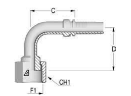 ORFS внутренняя резьба угол 90 градусов