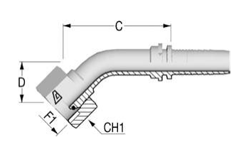 BSP конус 60° внутренняя резьба 45 градусов