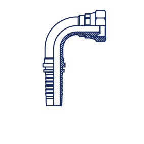 BSP внутренняя резьба обжатая гайка угол 90°