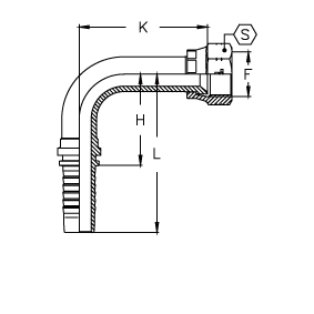 JIC Внутренняя резьба обжатая гайка, удлиненный