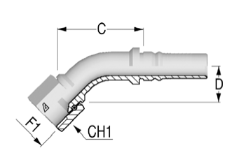 JIC Interlock внутренняя резьба 45 градусов