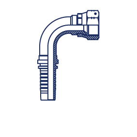 JIC внутренняя резьба обжатая гайка угол 90°