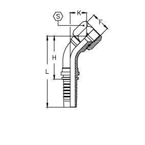 JIC Внутренняя резьба угол 45° обжатая гайка