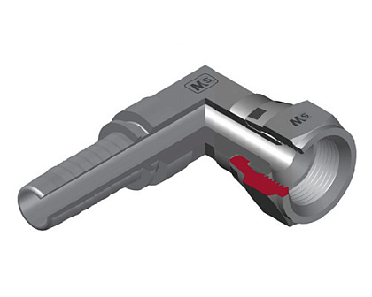 JIC внутренняя резьба - угол 90° компакт - предварительно обжатая гайка