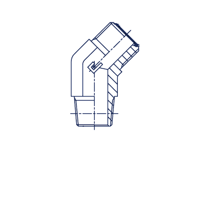 Угловые NPTF 45° уплотнение тип C