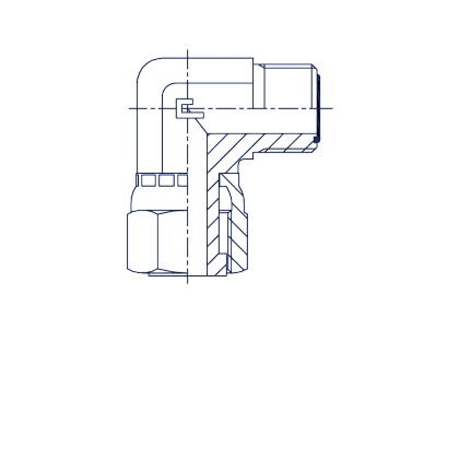 Угловые 90° обж. гайка