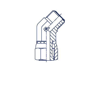 Угловые 45° обж. гайка