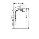 Фланец Interlock SAE код 61 угол 90°