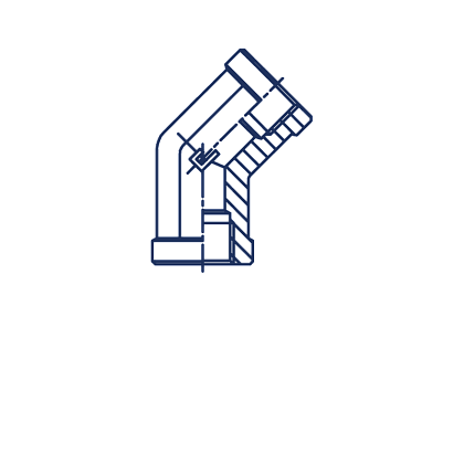 Угловой адаптер BSP 45° уплотнение тип С