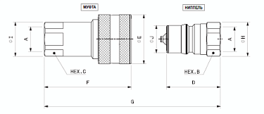 ISO B IRBX BSP ниппель\розетка