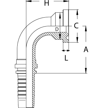 Фланец SFS 6000 угол 90°