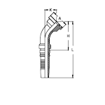 Фланец Interlock SAE код 61 угол 45°