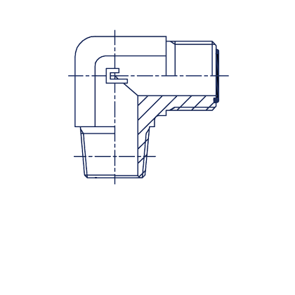 Угловые NPTF 90° уплотнение тип C